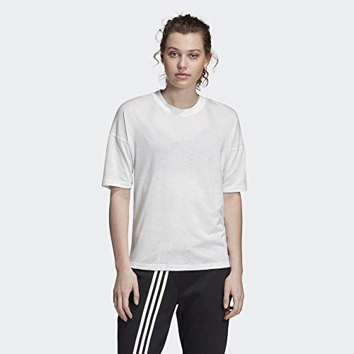 adidas Must Haves 3-Stripes T-Shirt W Camiseta, Mujer, Blanco(White/Black), L