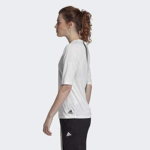 adidas Must Haves 3-Stripes T-Shirt W Camiseta, Mujer, Blanco(White/Black), L