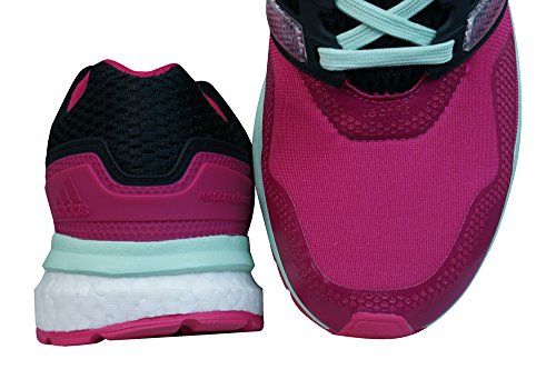 adidas Response Boost 2 Techfit W - Zapatillas de Running para Mujer, Color Rosa/Negro/Verde, Talla 36