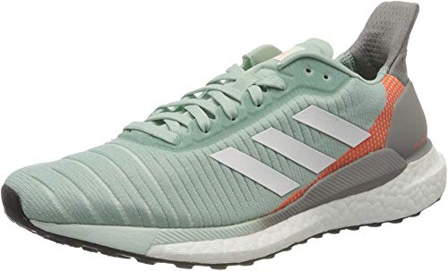 adidas Solar Glide 19 W, Zapatillas para Correr para Mujer, Green Tint/FTWR White/Signal Coral, 38 EU
