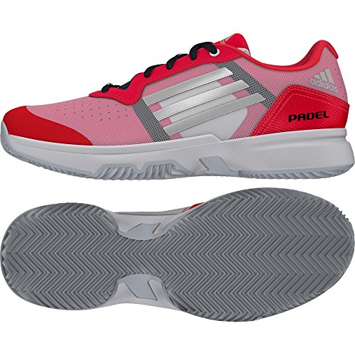 adidas Sonic Court W Padel, Zapatillas de Tenis para Mujer, Rojo/Plateado/Blanco (Rojimp/Plamat/Ftwbla), 37 1/3 EU