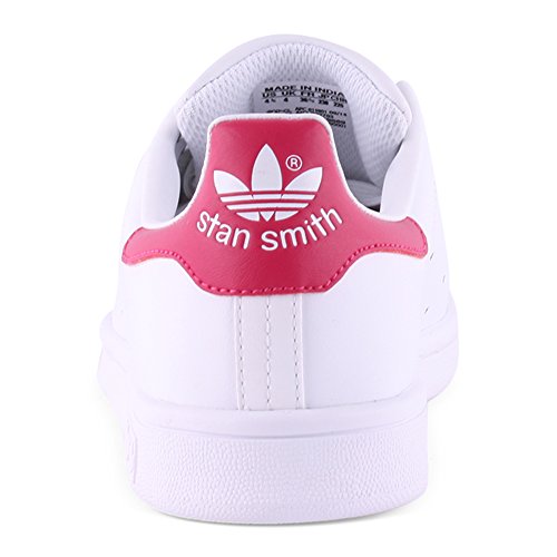 adidas Stan Smith J, Zapatillas Unisex Adulto, Blanco (Footwear White/Footwear White/Bold Pink 0), 36 2/3 EU