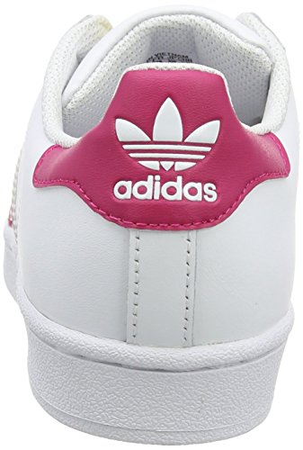 Adidas Superstar Foundation, Zapatillas Unisex Infantil, Blanco / Fucsia, 36 2/3 EU