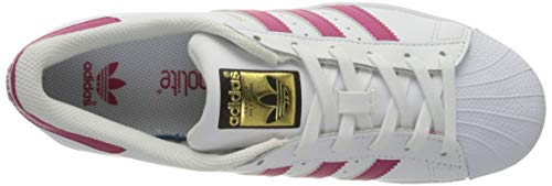Adidas Superstar Foundation, Zapatillas Unisex Infantil, Blanco / Fucsia, 37 1/3 EU