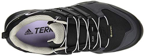 adidas Terrex Swift R2 GTX, Trail Running Shoe Mujer, Core Black/Solid Grey/Purple Tint, 36 EU