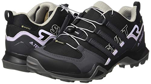 adidas Terrex Swift R2 GTX, Trail Running Shoe Mujer, Core Black/Solid Grey/Purple Tint, 36 EU