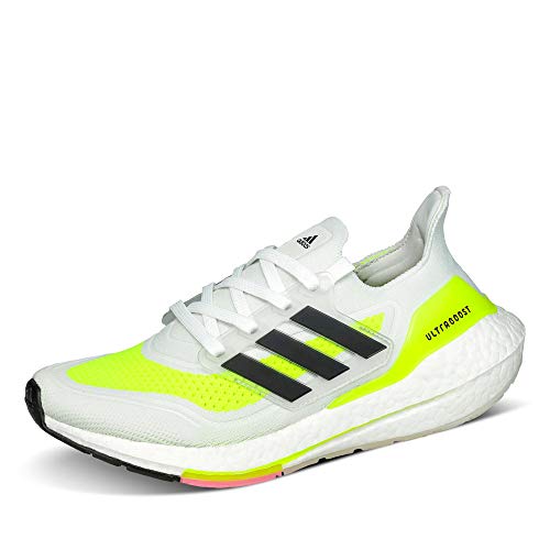 adidas Ultraboost 21 W, Zapatillas para Correr Mujer, FTWR White/Core Black/Solar Yellow, 39 1/3 EU