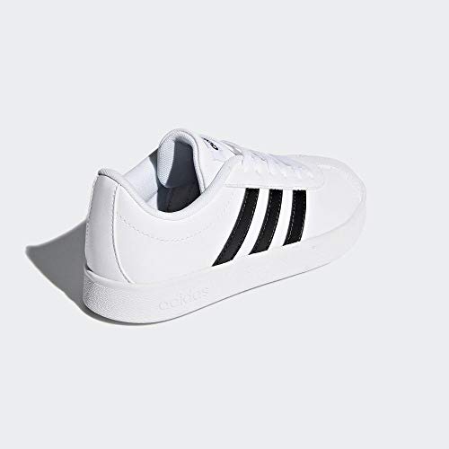 Adidas VL Court 2.0 K, Zapatillas de Deporte Unisex Adulto, Blanco (Footwear White/Core Black/Footwear White 0), 38 2/3 EU