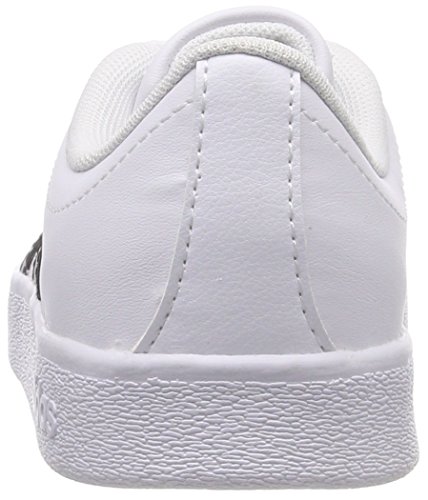 Adidas VL Court 2.0 K, Zapatillas Unisex Niños, Blanco (Footwear White/Core Black/Footwear White 0), 34 EU
