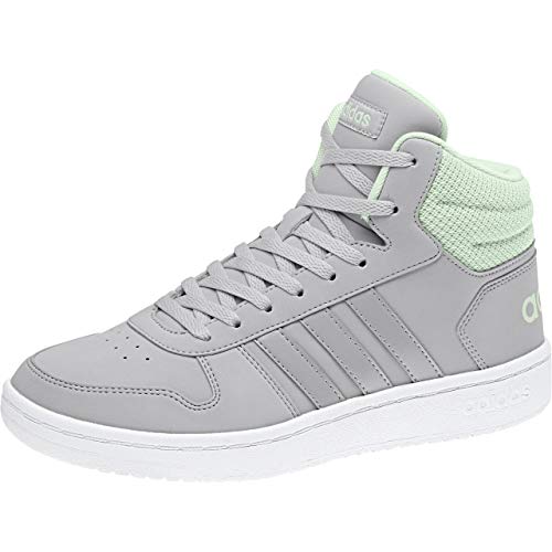adidas Vs Hoops Mid 2.0, Zapatos de Baloncesto Mujer, Gris (Gretwo/Gretwo/Aergrn 000), 37 1/3 EU