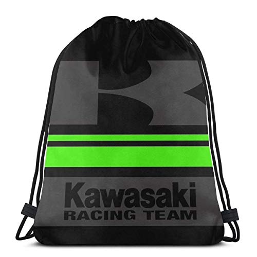 AEMAPE Kawasaki Team Mochila Deportiva Plegable Impermeable Bolsa de Gimnasio Saco Mochila con cordón 36x43 cm