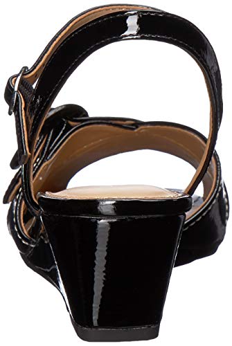 Aerosoles Hornet Sandalia de cuña para mujer, Negro (CHAROL NEGRO), 37 EU