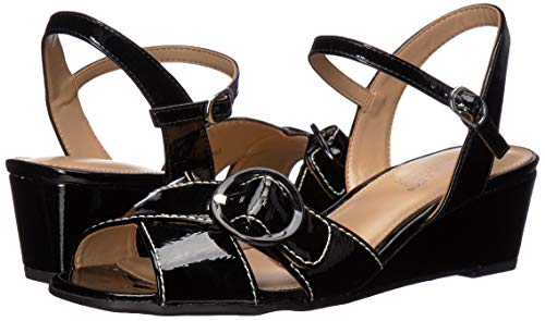 Aerosoles Hornet Sandalia de cuña para mujer, Negro (CHAROL NEGRO), 37 EU