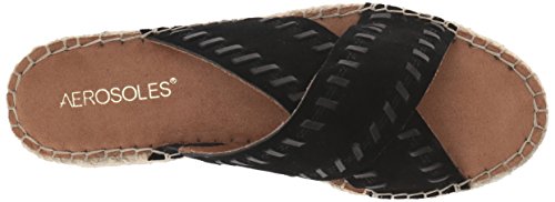 Aerosoles mujeres rosa tela abierta dedo del pie Casual sandalias de diapositiva, Negro (Negro GamuzaBlack Suede)), 42 EU