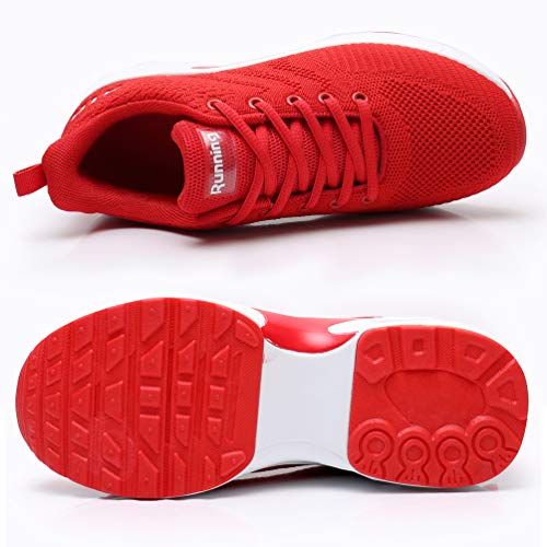 AFFINEST Zapatos para Correr para Mujer Air Zapatillas de Running Ligero y Transpirable Sneakers y Asfalto Aire Libre y Deportes Calzado Rojo 38