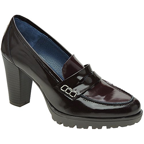 AGA SHU 6157 Zapato Tipo Castellanos Tacón 9 Cm y Plataforma para Mujer MARRÓN Talla 40