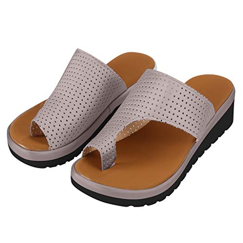 AIni Zapatillas De Verano Mujer Sandalias Romanas Sandalias De TacóN Bajo De Corte Bajo TacóN 4cm Zapatos De Plataforma Zapatos De Playa Sandalias Casual En Color Liso Sandalias Planas CóModos 35-43
