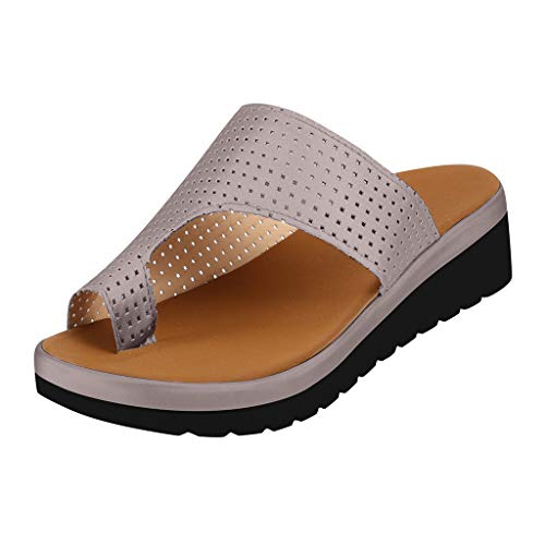 AIni Zapatillas De Verano Mujer Sandalias Romanas Sandalias De TacóN Bajo De Corte Bajo TacóN 4cm Zapatos De Plataforma Zapatos De Playa Sandalias Casual En Color Liso Sandalias Planas CóModos 35-43