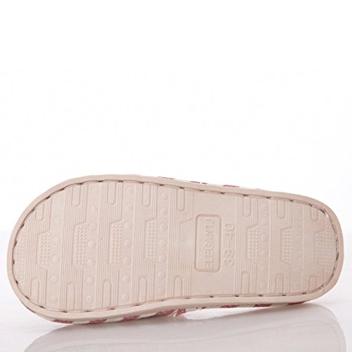 AioTio Cómodo Ocasional del Deslizador del Lino del Algodón De Las Mujeres Y De Los Hombres Uso en Interiores(37/38 EU,Negro)