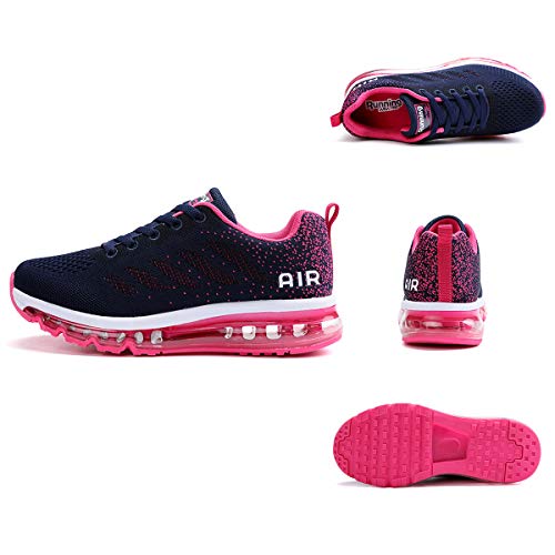 Air Zapatillas de Running para Hombre Mujer Zapatos para Correr y Asfalto Aire Libre y Deportes Calzado Unisexo Blue Plum 38