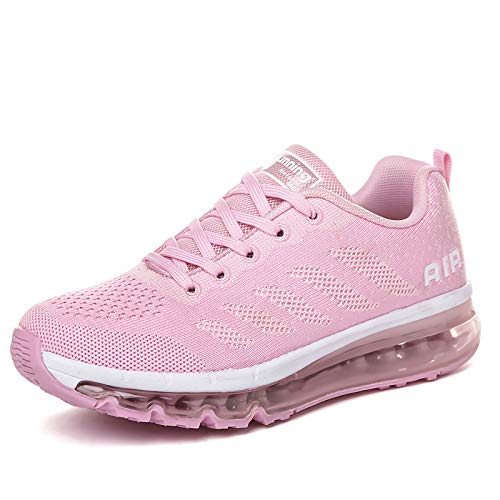 Air Zapatillas de Running para Hombre Mujer Zapatos para Correr y Asfalto Aire Libre y Deportes Calzado Unisexo Pink 38