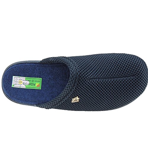 ALBEROLA 4220 Zapatilla Chinela Casa Mujer Rejilla Anatómica Cuña Destalonada Marino Talla 37