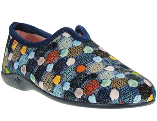 ALBEROLA Z20181 Zapatilla de Estar por Casa Cerrada para Mujer | Terpel | Antideslizante | Serigrafiada Azul Talla 37
