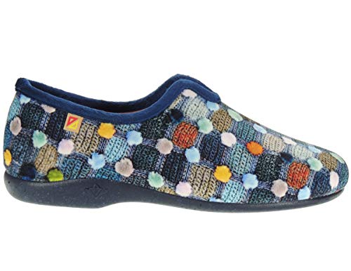 ALBEROLA Z20181 Zapatilla de Estar por Casa Cerrada para Mujer | Terpel | Antideslizante | Serigrafiada Azul Talla 37
