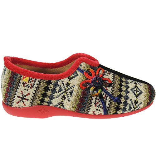 ALBEROLA Z215 Zapatilla Casa Cerrada Mujer Llana Aterciopelada Terpel Invierno Negro Talla 36