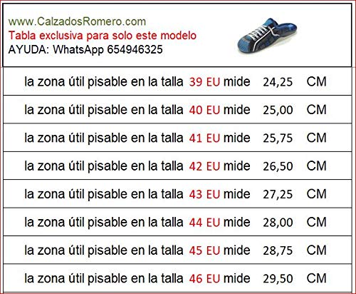 ALBEROLA ZC1464 Zapatilla Casa Chinela Destalonada Descalza Terpel Cordones Punta Cerrada Hombre Azul Talla 42