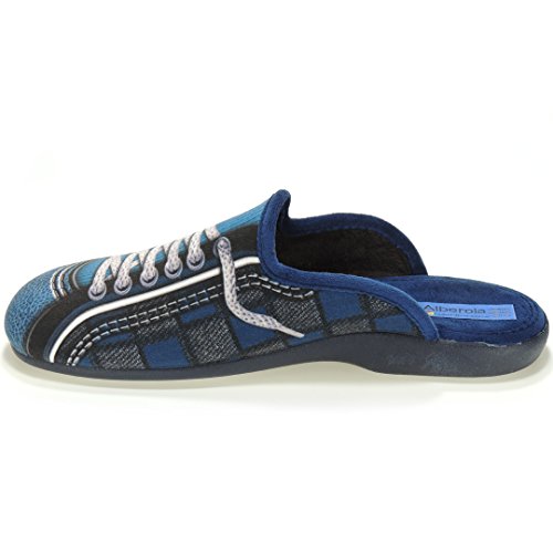ALBEROLA ZC1464 Zapatilla Casa Chinela Destalonada Descalza Terpel Cordones Punta Cerrada Hombre Azul Talla 42