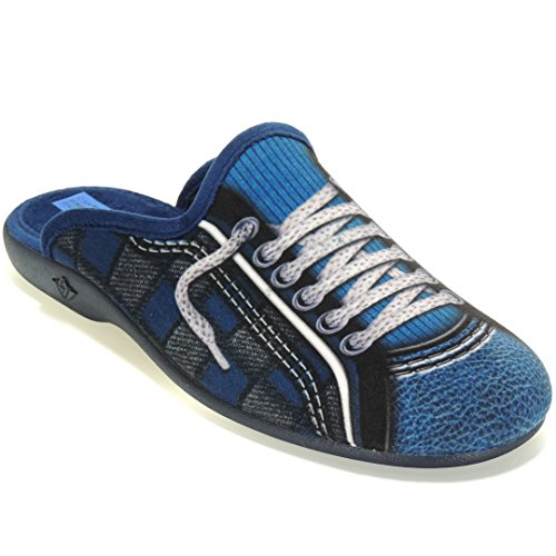 ALBEROLA ZC1464 Zapatilla Casa Chinela Destalonada Descalza Terpel Cordones Punta Cerrada Hombre Azul Talla 42