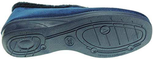 Alcalde 1500 Zapatilla Abotinada de IR por Casa para Mujer | Terciolelo | Comodísima | Antideslizante | Invierno | Hecha en España Marino Talla 40