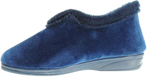 Alcalde 1500 Zapatilla Abotinada de IR por Casa para Mujer | Terciolelo | Comodísima | Antideslizante | Invierno | Hecha en España Marino Talla 40