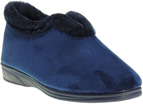 Alcalde 1500 Zapatilla Abotinada de IR por Casa para Mujer | Terciolelo | Comodísima | Antideslizante | Invierno | Hecha en España Marino Talla 40