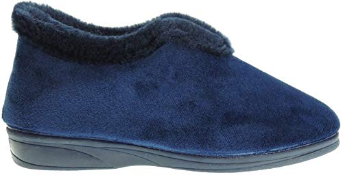 Alcalde 1500 Zapatilla Abotinada de IR por Casa para Mujer | Terciolelo | Comodísima | Antideslizante | Invierno | Hecha en España Marino Talla 40