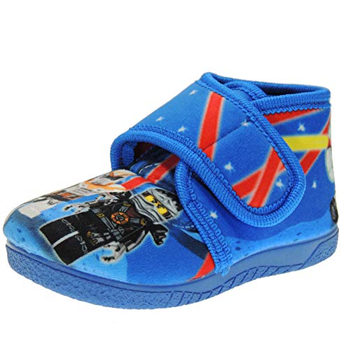 Alcalde 15005 Zapatilla Abotinada de Casa Invierno Velcro de Playmobil Star Wars Gerra Galáxias para Niños Azul Talla 21