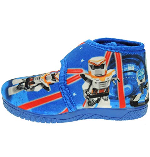 Alcalde 15005 Zapatilla Abotinada de Casa Invierno Velcro de Playmobil Star Wars Gerra Galáxias para Niños Azul Talla 21