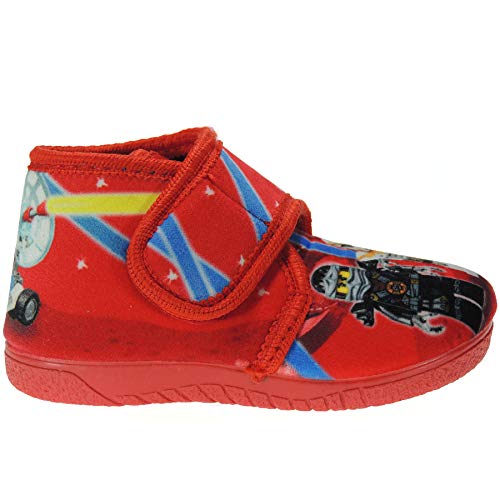Alcalde 15005 Zapatilla Abotinada de Casa Invierno Velcro de Playmobil Star Wars Gerra Galáxias para Niños Rojo Talla 26