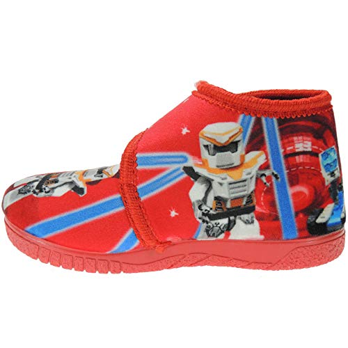 Alcalde 15005 Zapatilla Abotinada de Casa Invierno Velcro de Playmobil Star Wars Gerra Galáxias para Niños Rojo Talla 26