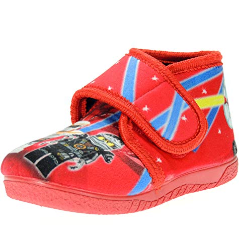 Alcalde 15005 Zapatilla Abotinada de Casa Invierno Velcro de Playmobil Star Wars Gerra Galáxias para Niños Rojo Talla 26