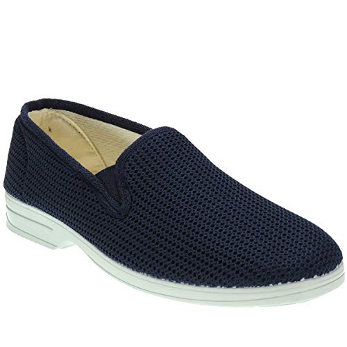 Alcalde 25 Zapatilla Cerrada Rejilla Nailon Elásticos Laterales Piso Goma para Hombre Marino Talla 43