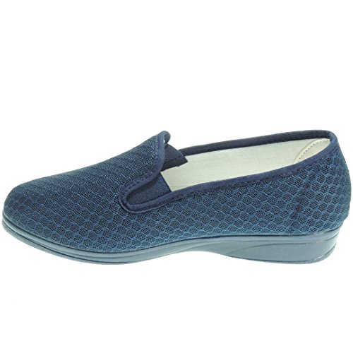 Alcalde 600 Zapatilla Cerrada Rejilla Nailon Calada para Verano con Elásticos Laterales para Mujer Marino Talla 40