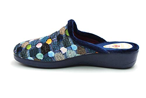 ALCALDE - Zapatilla de IR por casa Destalonada, cuña Media, Suela Antideslizante, para: Mujer Color: Marino Talla:36