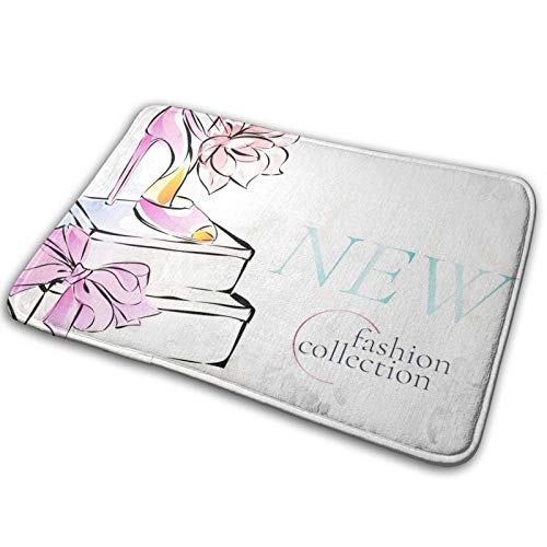 Alfombra de Baño Zapatos Online Shopping Social, Alfombra Absorbente Antideslizante, Alfombra de Baño de Microfibra Esponjosa, Alfombras de Ducha De, Lavable A Máquina