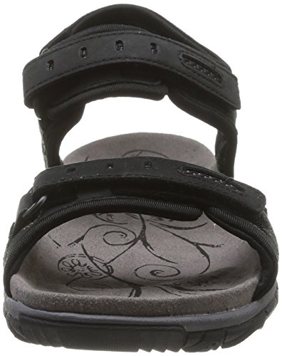 Allrounder by Mephisto Lagoona Nubuk Lycra 84 Black, Sandalias de Gladiador Mujer, Negro-Negro, 36 EU