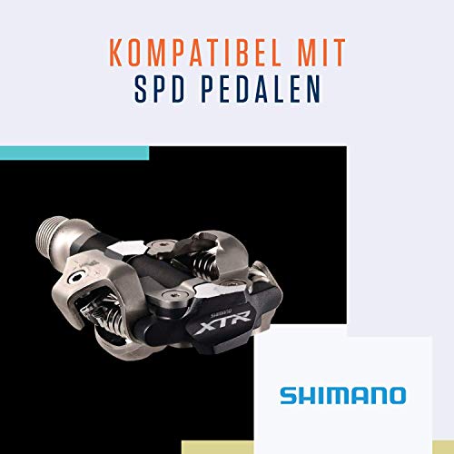 Alphatrail Shimano SPD MTB Cleats Carter I Single Release I Adecuado para Spinning I Incl. el Kit de Montaje I Compatible con los Pedales de Clic i.a. Shimano XTR, Shimano XT, Saint, SLX & Deore
