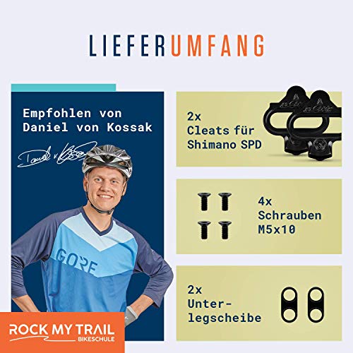 Alphatrail Shimano SPD MTB Cleats Carter I Single Release I Adecuado para Spinning I Incl. el Kit de Montaje I Compatible con los Pedales de Clic i.a. Shimano XTR, Shimano XT, Saint, SLX & Deore