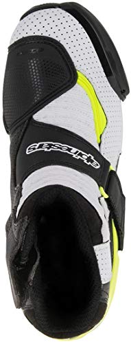 Alpinestars SMX-1 R Vented - Botas de Motorista, Color Blanco y Negro, Talla 40