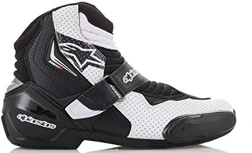 Alpinestars SMX-1 R Vented - Botas de Motorista, Color Blanco y Negro, Talla 40